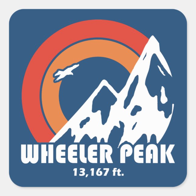 Pegatina Cuadrada Eagle Sun Peak Wheeler (Anverso)