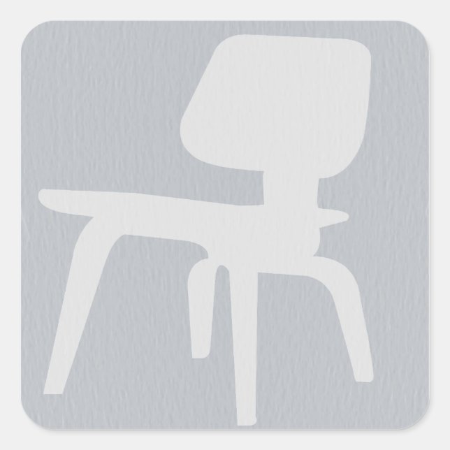 Pegatina Cuadrada Eames Plywood Chair (Anverso)
