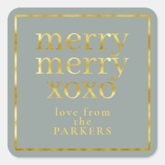 Pegatina Cuadrada Earth Tones Gold Merry Merry XOXO ID1009