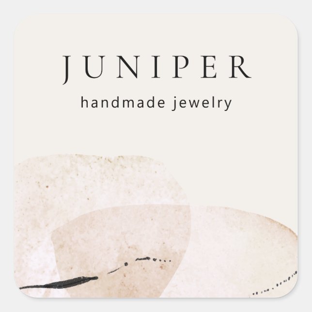 Pegatina Cuadrada Earthabstract acuarela artística (Anverso)