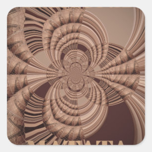 Pegatina Cuadrada Earthy Hakuna Matata Art Print