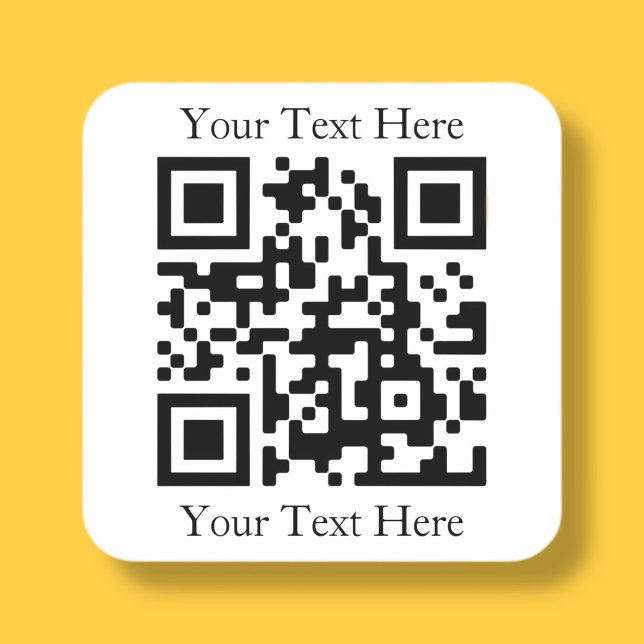 Pegatina Cuadrada Easily Upload Your Own QR Code & Add Text (Subido por el creador)