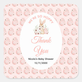 Pegatina Cuadrada Easter Bunny Baby Shower
