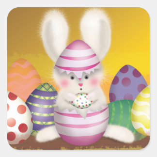 Pegatina Cuadrada Easter Bunny Sticker