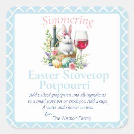 Pegatina Cuadrada Easter Spring Stovetop Potpourri