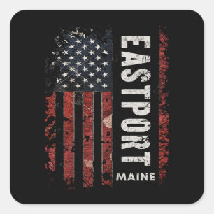 Pegatina Cuadrada Eastport Maine