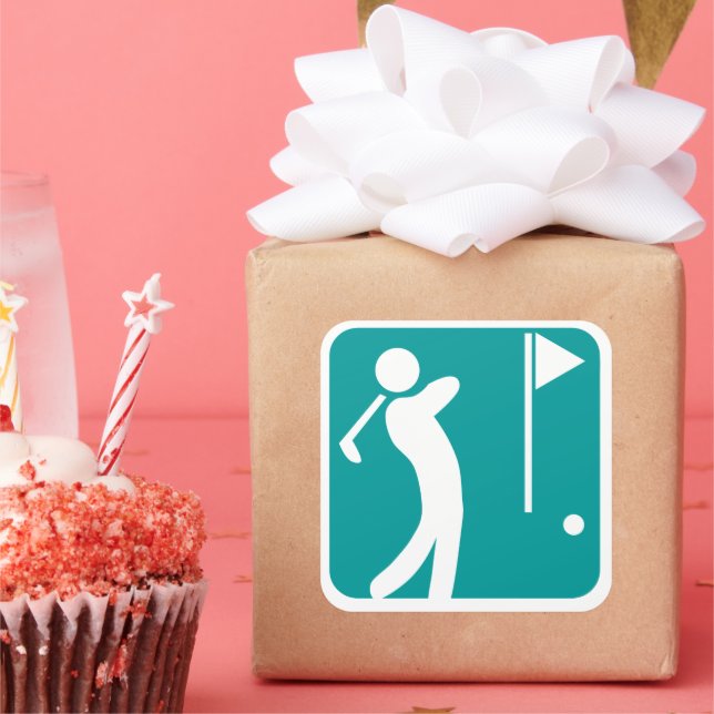 Pegatina Cuadrada Eat Sleep Golf (Fiesta)