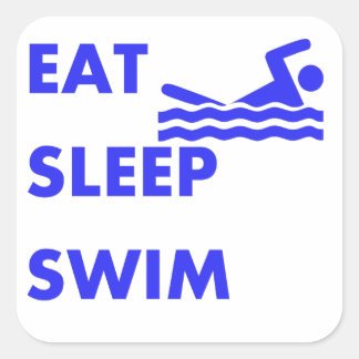 Pegatina Cuadrada Eat Sleep Swim