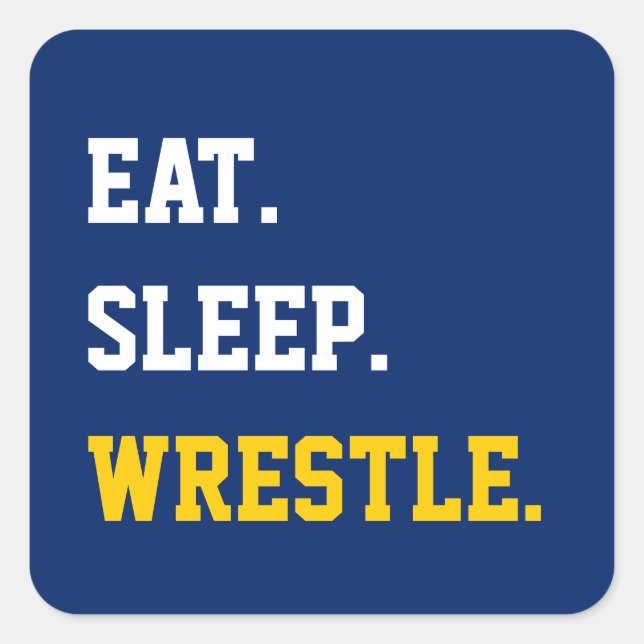 Pegatina Cuadrada Eat Sleep Wrestle (Anverso)