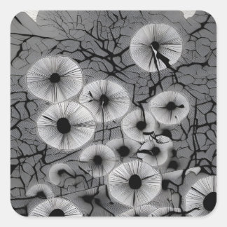 Pegatina Cuadrada Ebon Bloom