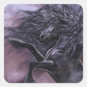 Pegatina Cuadrada Ebony Fire Pegatinas