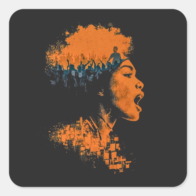 Pegatina Cuadrada Echo of the Crowd (Anverso)