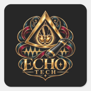 Pegatina Cuadrada Echo Tech - Ecocardiografista - Sonógrafo