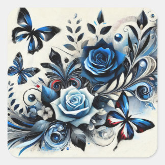 Pegatina Cuadrada Éclat Bleu Mystique