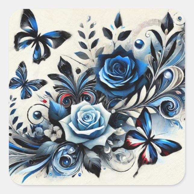 Pegatina Cuadrada Éclat Bleu Mystique (Anverso)