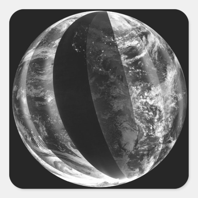 Pegatina Cuadrada Eclipse lunar (Anverso)