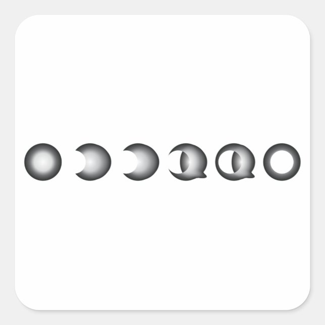 Pegatina Cuadrada eclipse lunar (Anverso)