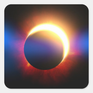 Pegatina Cuadrada Eclipse solar