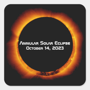 Pegatina Cuadrada Eclipse solar anual de 2023