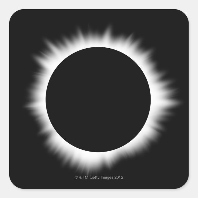 Pegatina Cuadrada Eclipse solar con Corona (Anverso)