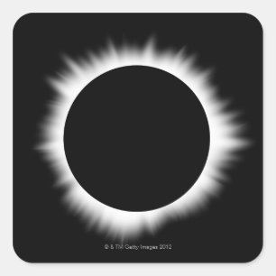 Pegatina Cuadrada Eclipse solar con Corona