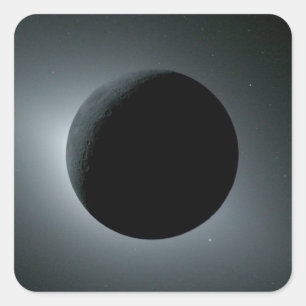 Pegatina Cuadrada Eclipse total de Sol Artemis II