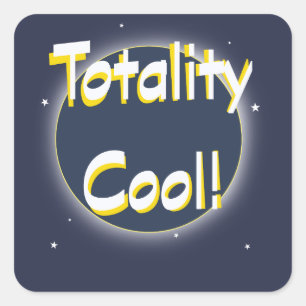 Pegatina Cuadrada ¡Eclipse Totality Guay!