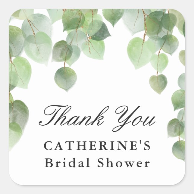 Pegatina Cuadrada Ecología Verde, Gracias, Favor (Anverso)