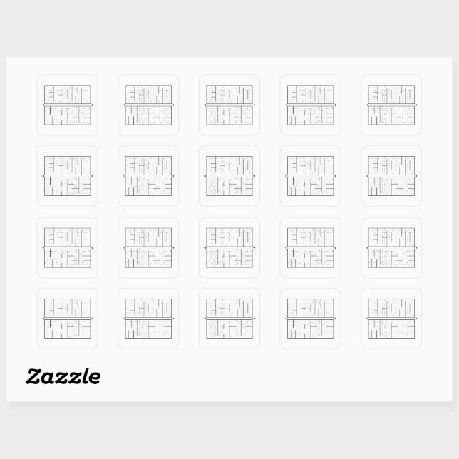 Pegatina Cuadrada Econo-Maze - (Hoja)