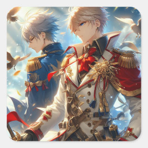 Pegatina Cuadrada Ecos de guerra: Susurros de paz