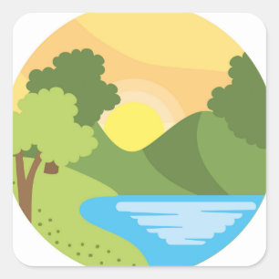 Pegatina Cuadrada Ecos de serenidad