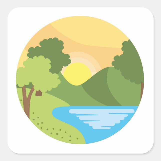 Pegatina Cuadrada Ecos de serenidad (Anverso)