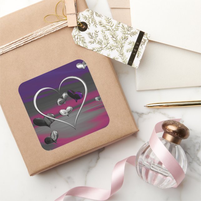 Pegatina Cuadrada Ecos de un romance metálico (Regalar)