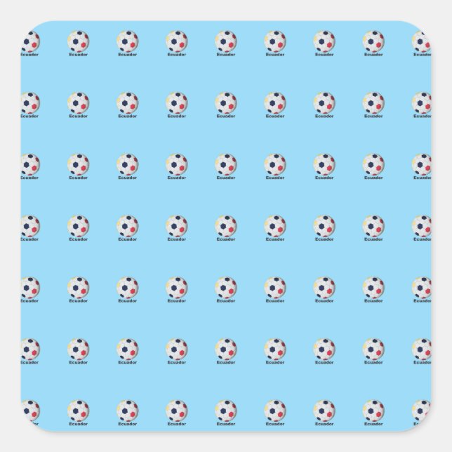 Pegatina Cuadrada Ecuador Soccer (Anverso)