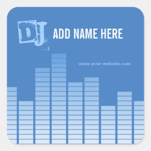 Pegatina Cuadrada Ecualizador azul