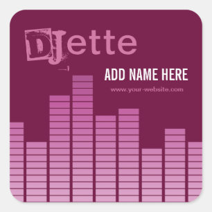 Pegatina Cuadrada Ecualizador rosa