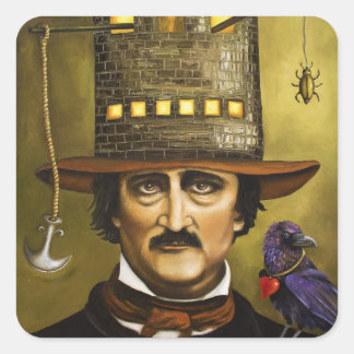 Pegatina Cuadrada Edgar Allan Poe