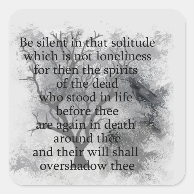 Pegatina Cuadrada Edgar Allan Poe Spirits of the Dead Halloween Poem (Anverso)