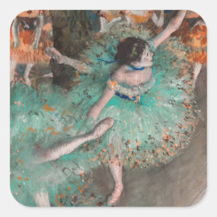 Pegatina Cuadrada Edgar Degas - Bailarina balancín / bailarina en ve