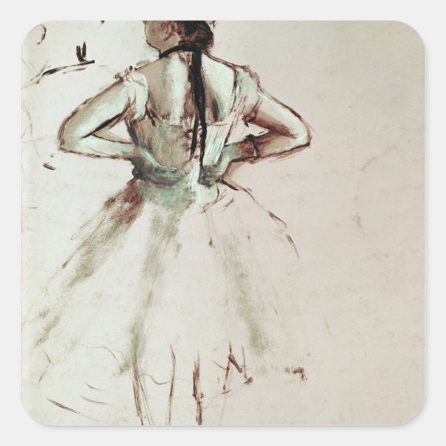 Pegatina Cuadrada Edgar Degas | Bailarina vista desde atrás (Anverso)