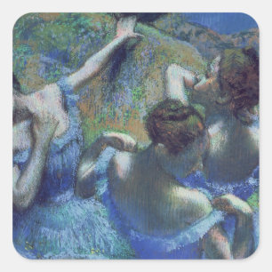 Pegatina Cuadrada Edgar Degas   Bailarinas azules, c.1899