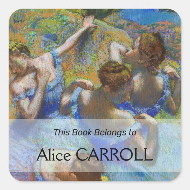 Pegatina Cuadrada Edgar Degas - Blue Dancers (Anverso)