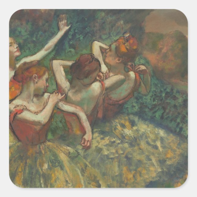 Pegatina Cuadrada Edgar Degas | Cuatro estaciones en la cabeza única (Anverso)