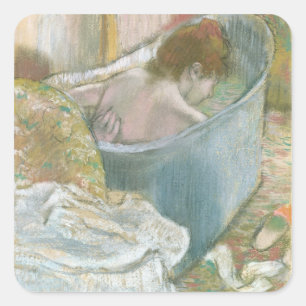 Pegatina Cuadrada Edgar Degas El Baño