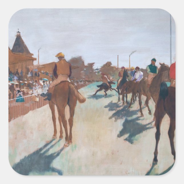 Pegatina Cuadrada Edgar Degas - El Desfile (Anverso)