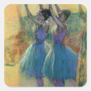 Pegatina Cuadrada Edgar Degas el   dos bailarines azules