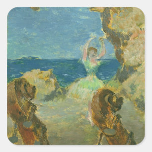 Pegatina Cuadrada Edgar Degas el   el bailarín de ballet, 1891