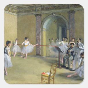 Pegatina Cuadrada Edgar Degas   El Foyer de Baile