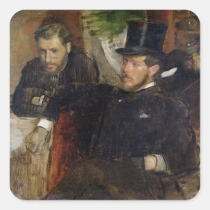 Pegatina Cuadrada Edgar Degas el   Jeantaud, Linet y Laine, 1871