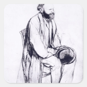 Pegatina Cuadrada Edgar Degas   Estudio para un retrato de Manet